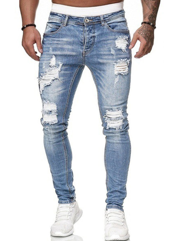 Men's Fashion Ripped Slim Skinny Jeans